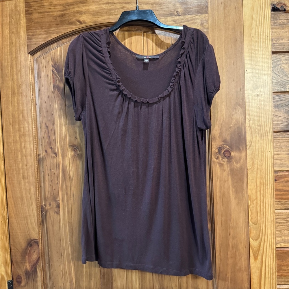 Fever Ruched Blouse with Cap Sleeves